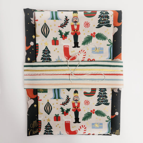 Wholecloth Quilt Kit - Deck the Halls w/Green Santa
