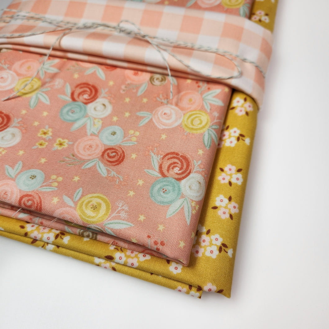 Wholecloth Quilt Kit - Coral Bouquet w/Yellow