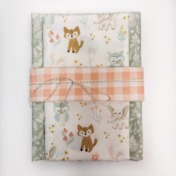 Wholecloth Quilt Kit - Baby Animals w/Green Floral