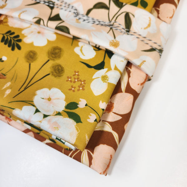 Wholecloth Quilt Kit - Botany Yellow w/Burnt Orange