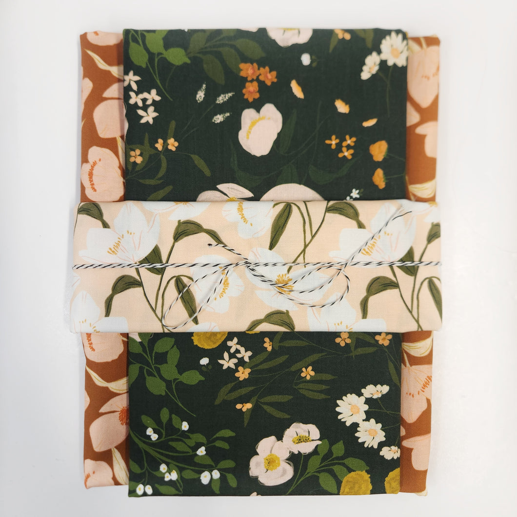 Wholecloth Quilt Kit - Botany Green w/Burnt Orange