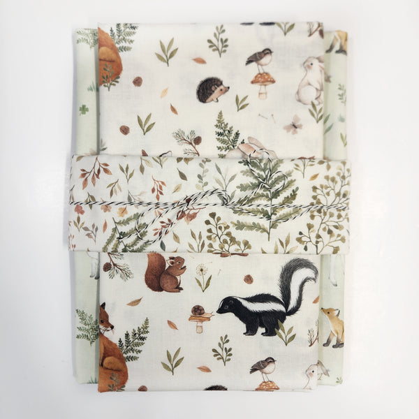 Wholecloth Quilt Kit - Forest Friends Cream w/Green