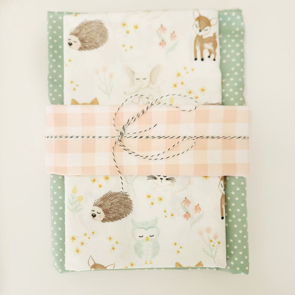 Wholecloth Quilt Kit - Baby Animals w/Green