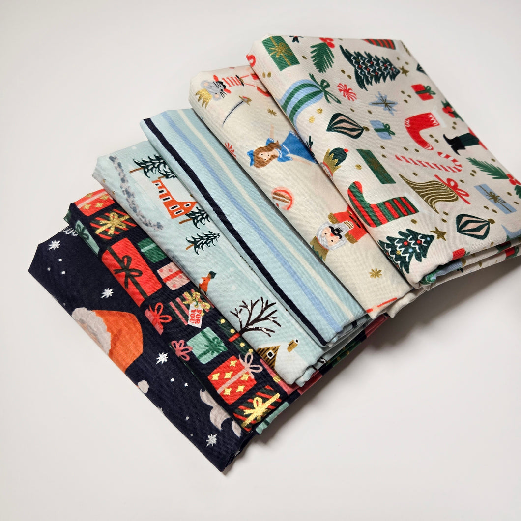 Mini Holiday Classics Fat Quarter Bundle - Navy, Blue & Cream