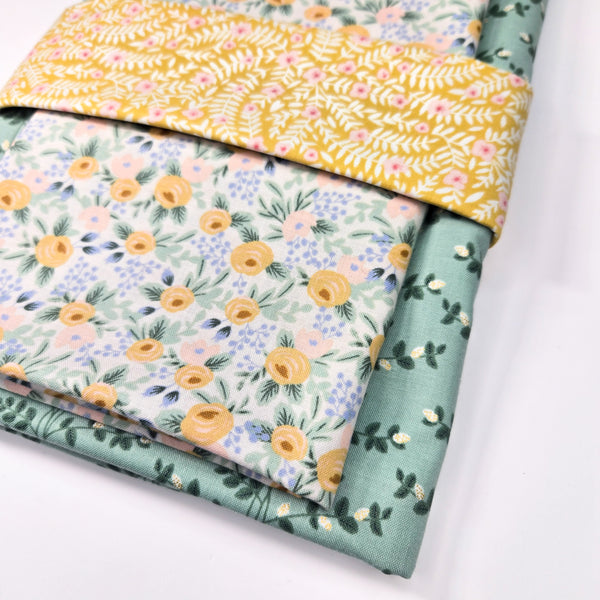 Wholecloth Quilt Kit - Rosa Yellow w/Green