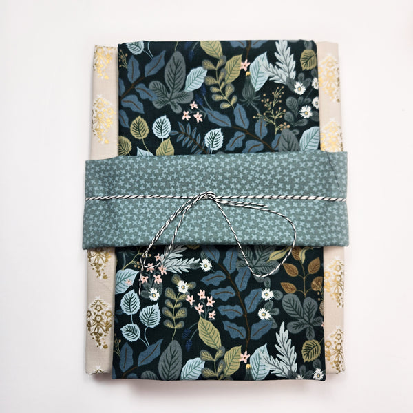Wholecloth Quilt Kit - Green Flora w/Cream Metallic