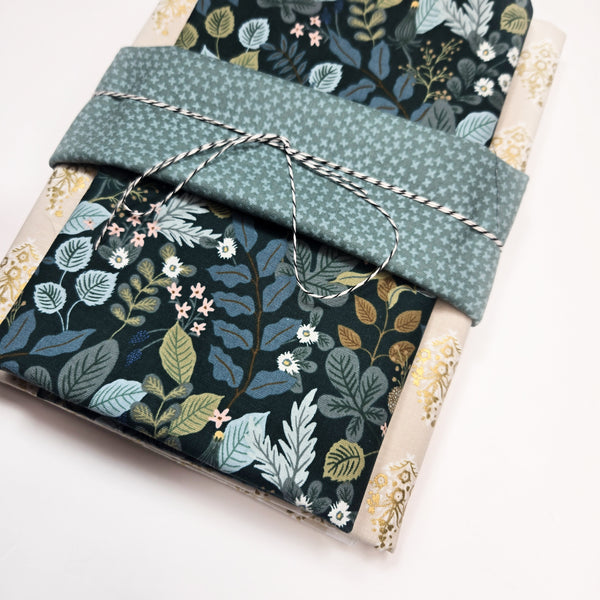 Wholecloth Quilt Kit - Green Flora w/Cream Metallic