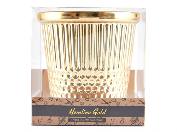 Hemline Gold Thimble Craft Container
