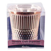 Load image into Gallery viewer, Hemline Rose Gold Thimble Craft Container
