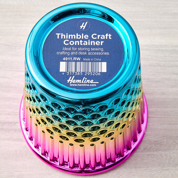 Hemline Rainbow Thimble Craft Container