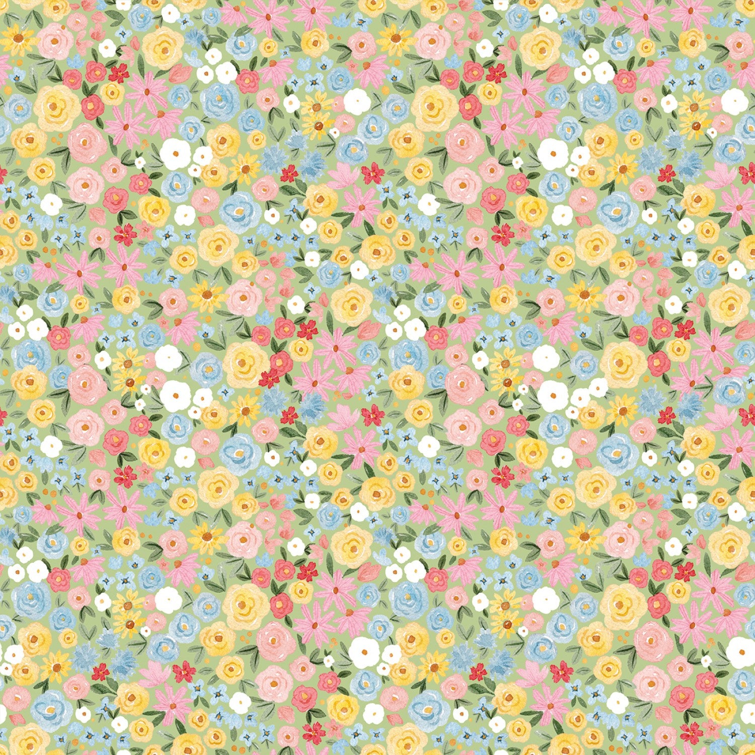 Flower Garden - Floral Green – Stacked Fabric Company