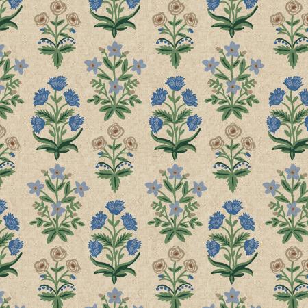 Camont - Canvas Mughal Rose Blue Unbleached   